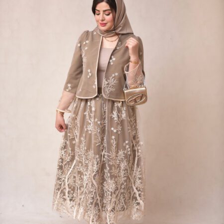 ست کراپ کت و دامن بوته