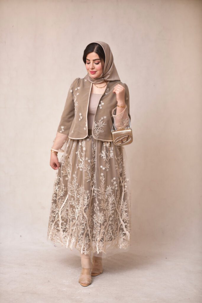 ست کراپ کت و دامن بوته