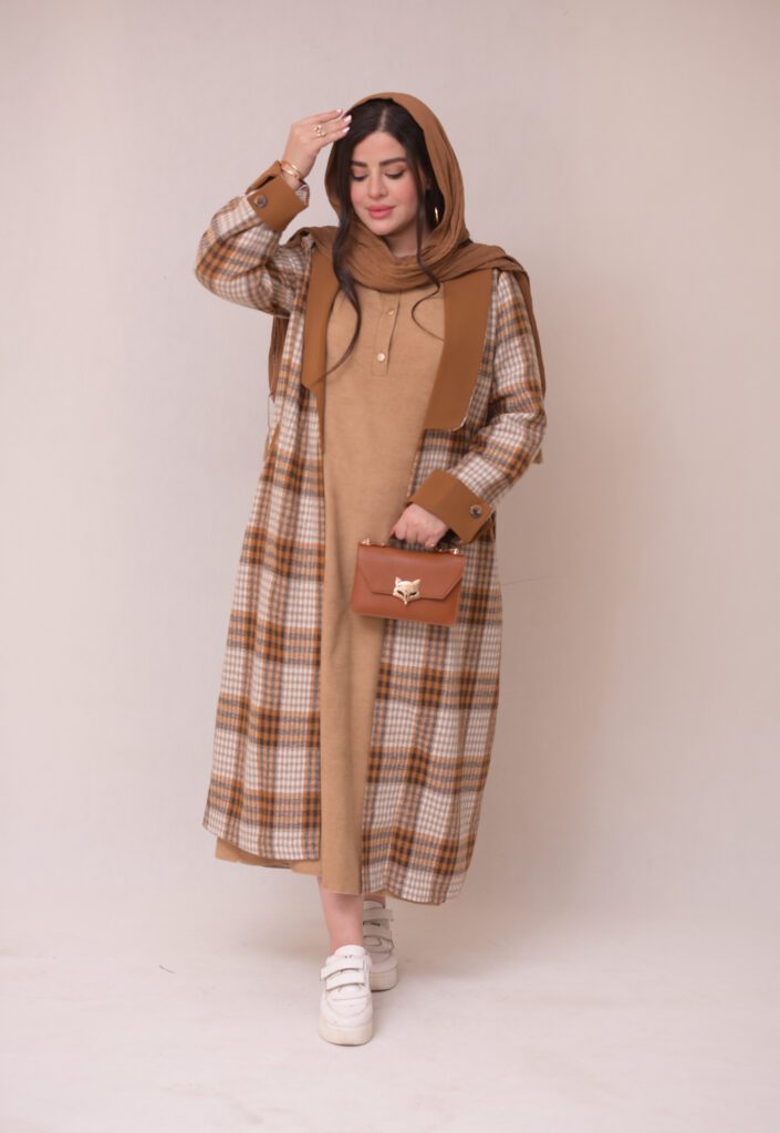 ست پالتو و‌پیراهن کارامل🍁